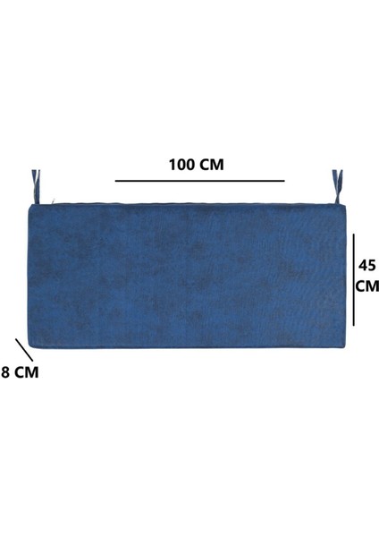 Bank Minderi Iç ve Dış Mekan Oturma Minderi Bahçe Minderi Su Itici Güneş Dayanımlı Kumaş 100X45 Mavi