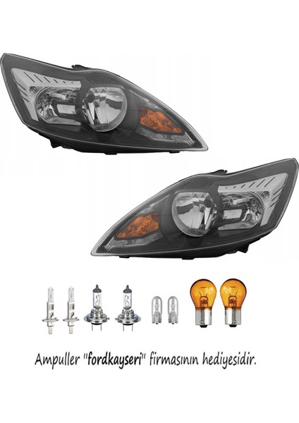 Ford Focus 2,5 Ön Far Lamba Siyah Zemin Sağ Sol Takım 2008--2011