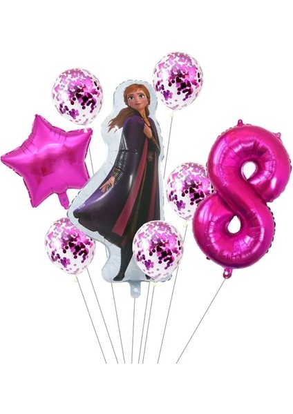 Frozen Anna Folyo Balonlu Yaş Balon Set
