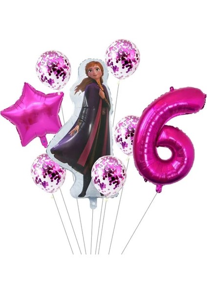 Frozen Anna Folyo Balonlu Yaş Balon Set