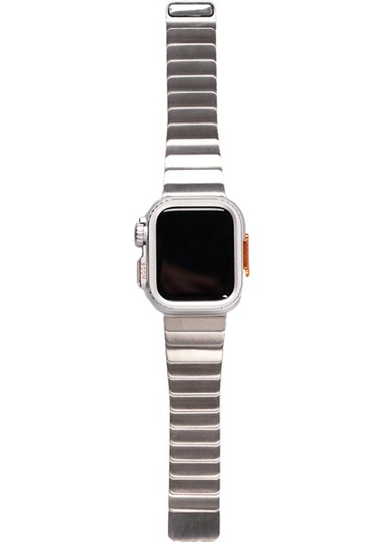 Apple Watch 3/4/5/6/7/se/8/9/10/ultra-Ultra 2 Seri 44-45-49MM KRD-126 Sert Kasa Koruyuculu Metal Kordon fiyatları