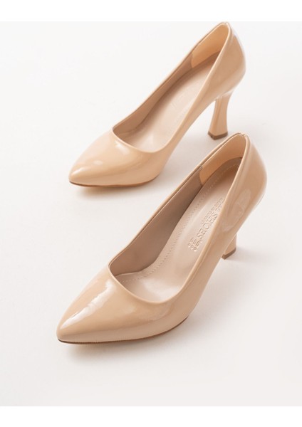 ST-001 Nut Rugan Günlük 9 cm Topuklu Bayan Stiletto Ayakkabı