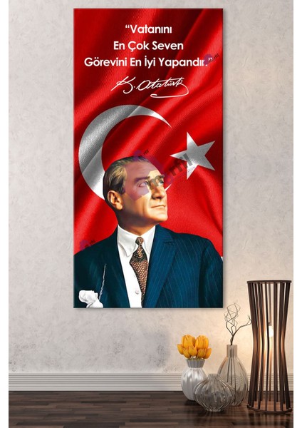 Atatürk Makam Panosu Tablosu Kanvas Tablo Resmi Kurumlar Okullara Uygun