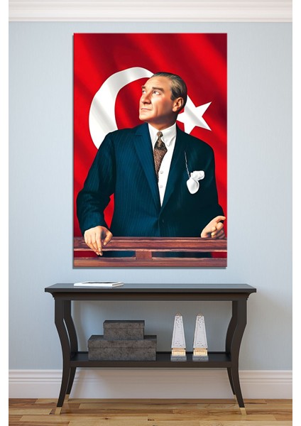 Atatürk Mustafa Kemal Kanvas Tablo Okullara Işyerlerine Uygun (8 Farklı Ölçü)