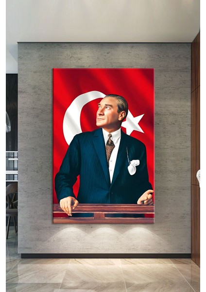 Atatürk Mustafa Kemal Kanvas Tablo Okullara Işyerlerine Uygun (8 Farklı Ölçü)