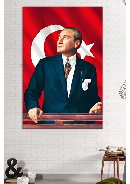 Atatürk Mustafa Kemal Kanvas Tablo Okullara Işyerlerine Uygun (8 Farklı Ölçü)