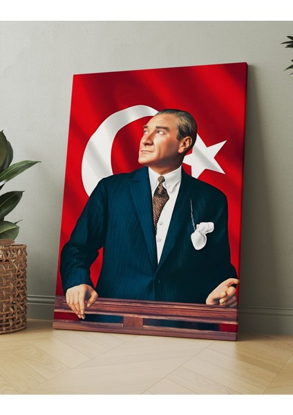 Atatürk Mustafa Kemal Kanvas Tablo Okullara Işyerlerine Uygun (8 Farklı Ölçü)