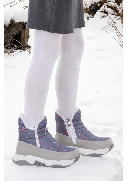 Rocco Fermuarlı Kız Çocuk Kar Botu Füme - Fuşya