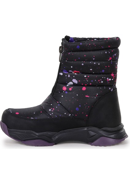 Mars Fermuarlı Kız Çocuk Kar Botu Siyah - Pembe fırsatları