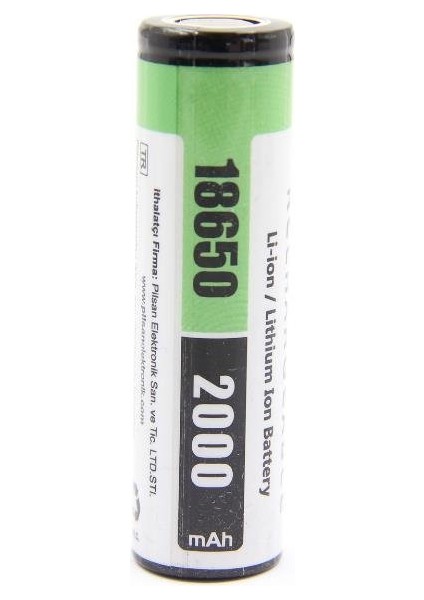 18650 3.7V 2000MAH Li-Ion Şarj Edilebilir Pil (3c)