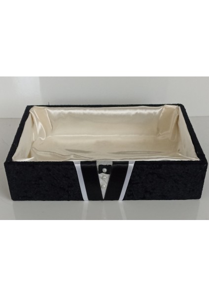 Ahşap Kadife Kaplı Damat Traş Kutusu Organizer Bohçalık Çeyizlik