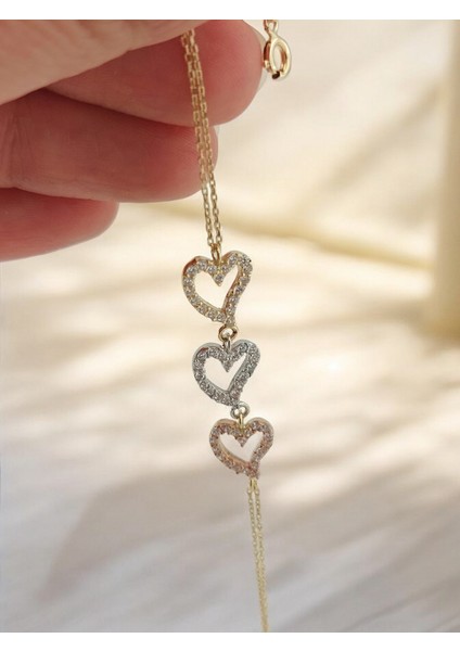 14 Ayar Altın Kalpli Bileklik - Sevgililer Günü Hediyesi modelleri