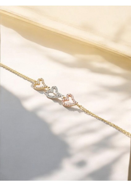 14 Ayar Altın Kalpli Bileklik - Sevgililer Günü Hediyesi fırsatları