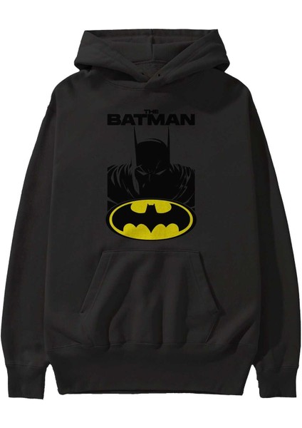 Batman (21) Ön Baskılı Siyah Oversize Kapüşonlu Sweatshirt Erkek Kadın fiyatları
