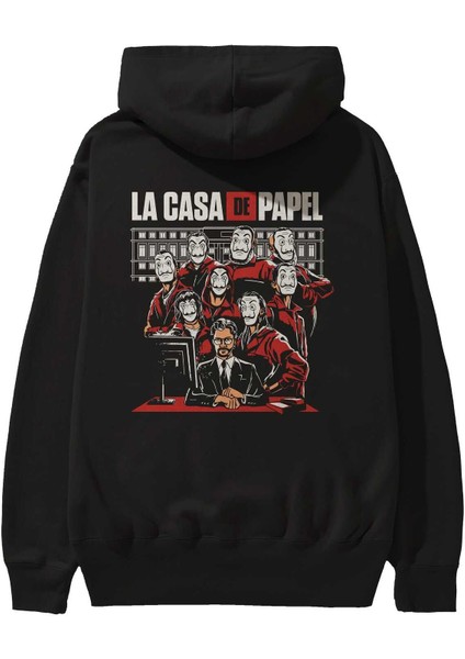 La Casa De Papel (5) Arka Baskılı Siyah Oversize Kapüşonlu Sweatshirt Erkek Kadın fiyatları