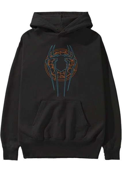 Spiderman (30) Ön Baskılı Siyah Oversize Kapüşonlu Sweatshirt Erkek Kadın fiyatları