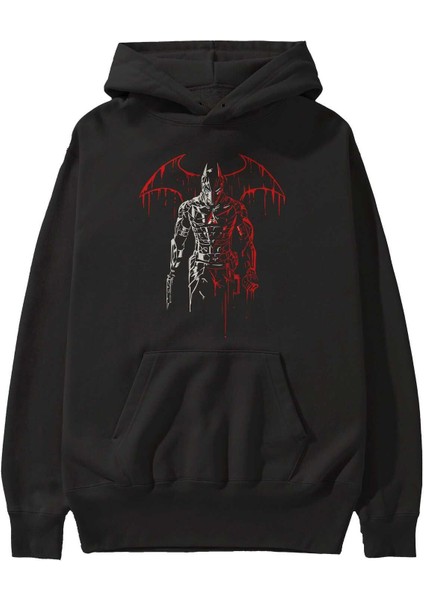 Batman (14) Ön Baskılı Siyah Oversize Kapüşonlu Sweatshirt Erkek Kadın fiyatları
