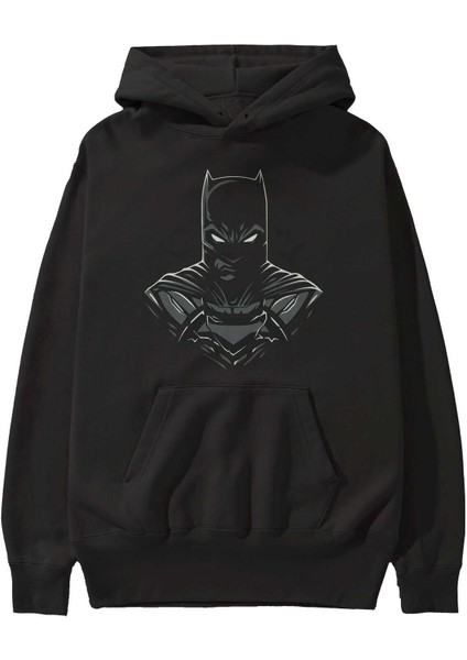 Batman (22) Ön Baskılı Siyah Oversize Kapüşonlu Sweatshirt Erkek Kadın fiyatları