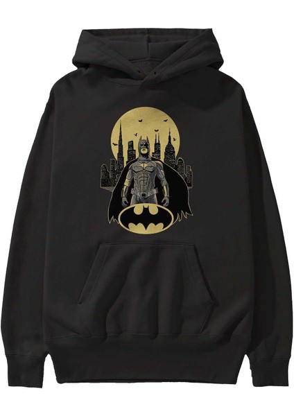 Batman 6 Ön Baskılı Siyah Oversize Kapüşonlu Sweatshirt Erkek Kadın fiyatları