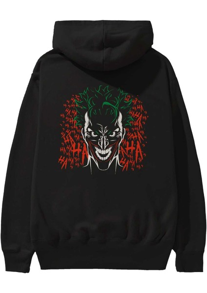 Joker (5) Arka Baskılı Siyah Oversize Kapüşonlu Sweatshirt Erkek Kadın fiyatları