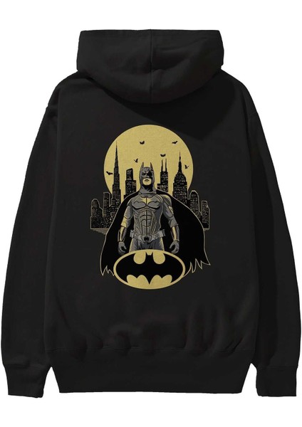 Batman 6 Arka Baskılı Siyah Oversize Kapüşonlu Sweatshirt Erkek Kadın fiyatları