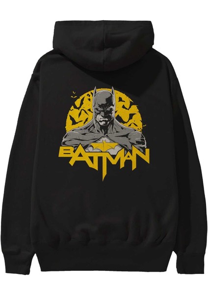 Batman (10) Arka Baskılı Siyah Oversize Kapüşonlu Sweatshirt Erkek Kadın fiyatları
