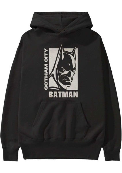 Batman (17) Ön Baskılı Siyah Oversize Kapüşonlu Sweatshirt Erkek Kadın fiyatları