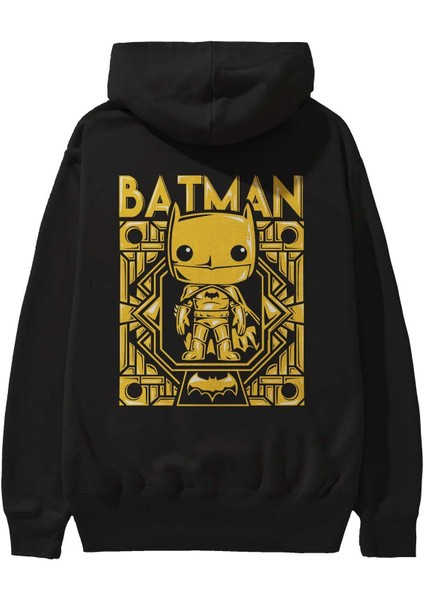 Batman (9) Arka Baskılı Siyah Oversize Kapüşonlu Sweatshirt Erkek Kadın fiyatları