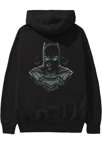 Batman (8) Arka Baskılı Siyah Oversize Kapüşonlu Sweatshirt Erkek Kadın fiyatları