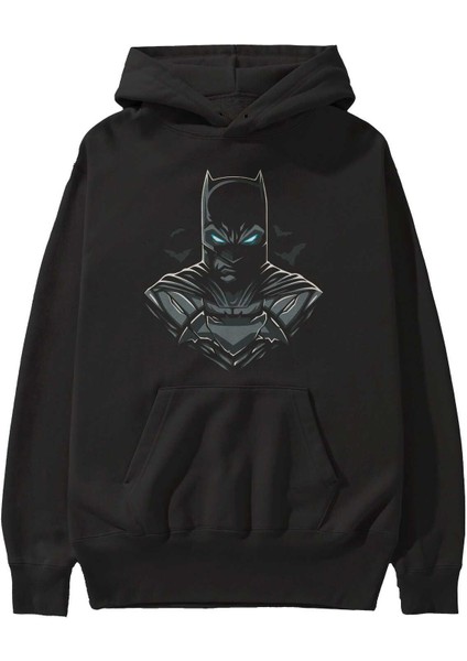 Batman (8) Ön Baskılı Siyah Oversize Kapüşonlu Sweatshirt Erkek Kadın fiyatları