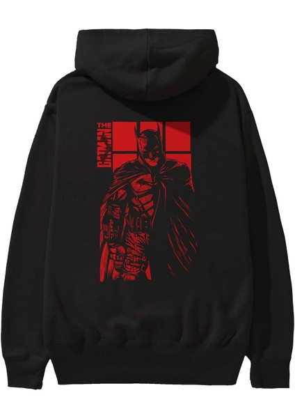 Batman (4) Arka Baskılı Siyah Oversize Kapüşonlu Sweatshirt Erkek Kadın fiyatları