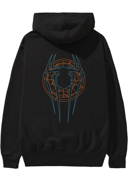 Spiderman (30) Arka Baskılı Siyah Oversize Kapüşonlu Sweatshirt Erkek Kadın fiyatları