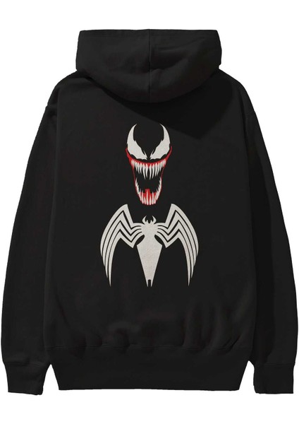 Spiderman (26) Arka Baskılı Siyah Oversize Kapüşonlu Sweatshirt Erkek Kadın fiyatları