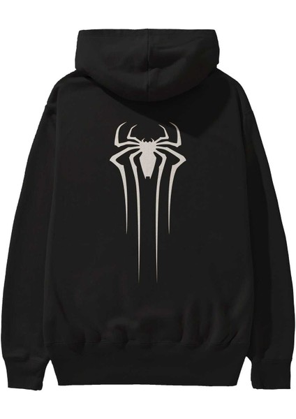 Spiderman 3 Arka Baskılı Siyah Oversize Kapüşonlu Sweatshirt Erkek Kadın fiyatları