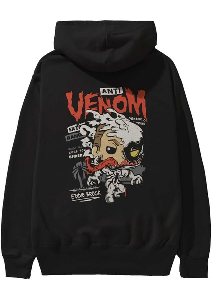 Venom (9) Arka Baskılı Siyah Oversize Kapüşonlu Sweatshirt Erkek Kadın fiyatları