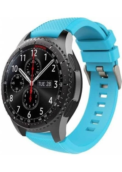 Kordon Kayış Silikon Tırtıklı Turkuaz Samsung Galaxy Watch 3 45MM Galaxy Watch 46MM Gear S3 Classic S3 Frontier Galaxy Watch Active Gear S2 Classic ile Uyumlu Ürün