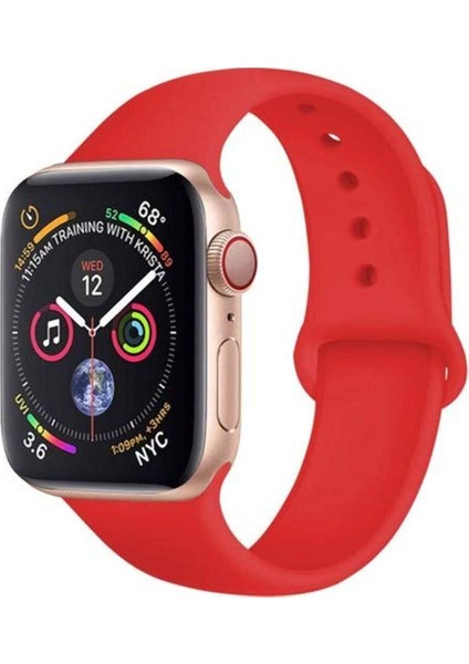 2125205335 Apple Watch 38 mm Için Klasik Renkli Silikon Kordon-Kayış Kırmızı