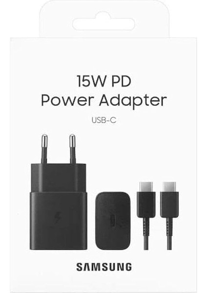 15 Watt Hızlı Şarj Seti, Type-C Adaptör ve Type-C Kablo, Siyah, EP-T1510XBEGWW