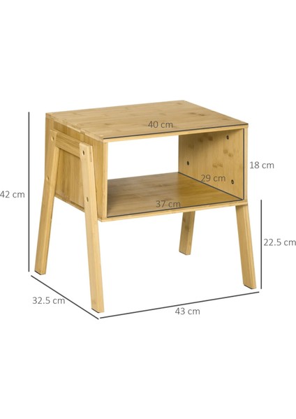 Dekoratif Bambu 2 Katlı Raflı Yan Sehpa Ve Komodin Sehpa 43x42x32,5 Cm indirimleri