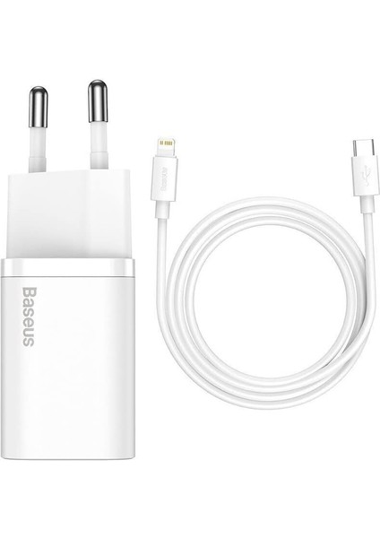 Super Si Pd 20W Usb-C & Usb-C Kablo ve Hızlı Şarj Cihazı Seti, Beyaz