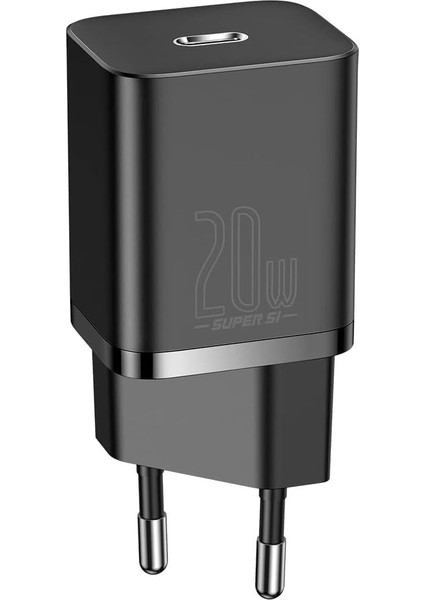 Super Si, 20W Usb-C Hızlı Şarj Cihazı, Siyah