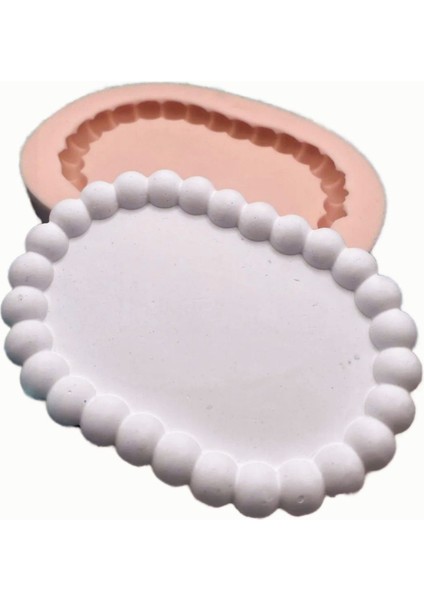 16cm Oval Buble Taban Sunumluk Çerçeve Mum Tabağı Altlığı Silikon Kalıp K-1378 fiyatları