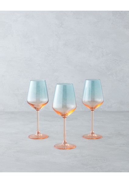 Paradise Cam 3'lü Kadeh 350 ml Yeşil-Pudra