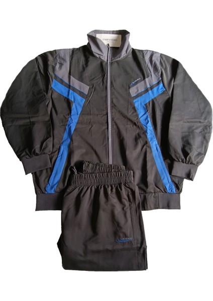 Erkek Antrasit Yarım Balıkçı Yaka Düz Paça Maraton Büyük Beden Eşofman Takımı EDY2637B-A fiyatları