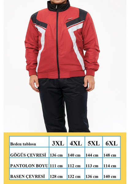 Erkek Kırmızı Yarım Balıkçı Yaka Düz Paça Maraton Büyük Beden Eşofman Takımı EDY2637B-K modelleri
