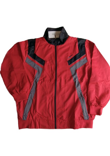 Erkek Kırmızı Yarım Balıkçı Yaka Düz Paça Maraton Büyük Beden Eşofman Takımı EDY2637B-K fırsatları