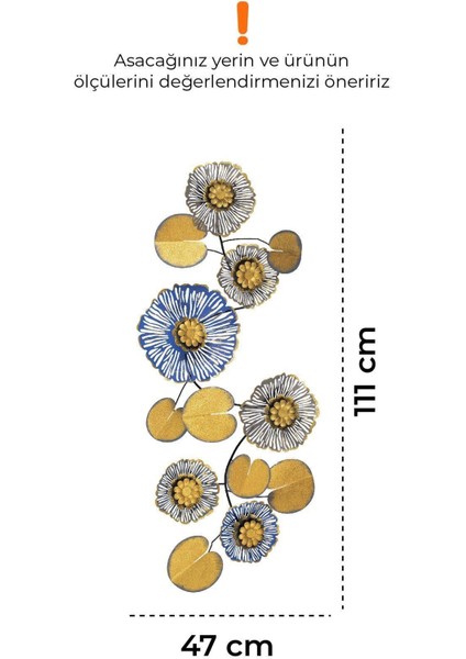 Doreart Daisy Metal Duvar Tablosu, Ev Ofis Duvar Panosu