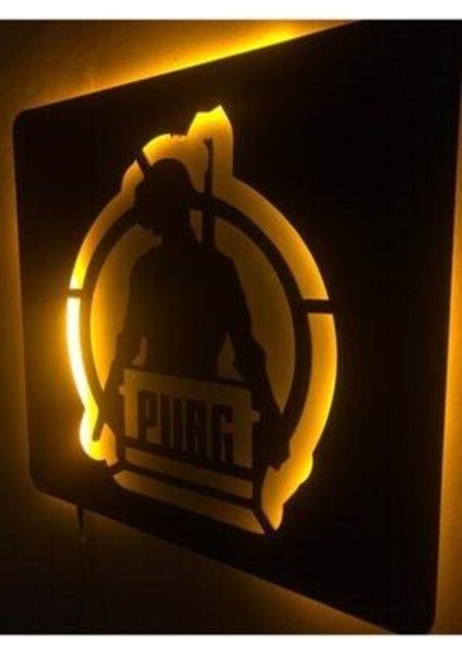 Pubg Ledli Ahşap Tablo