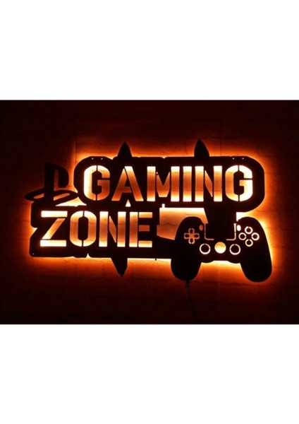 Gamıng Zone Rgb LED Işıklı Ahşap Mdf Dekoratif Tablo