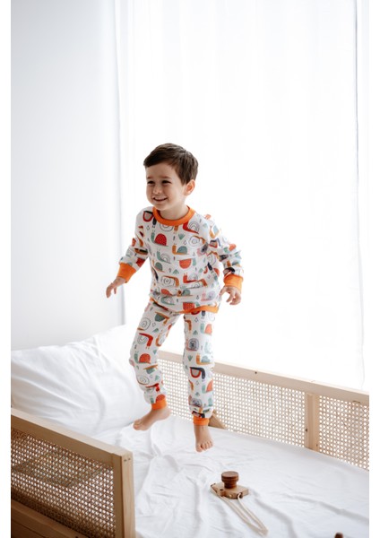 1.0 Tog Çocuk Pijama Takımı - Salyangoz Desenli